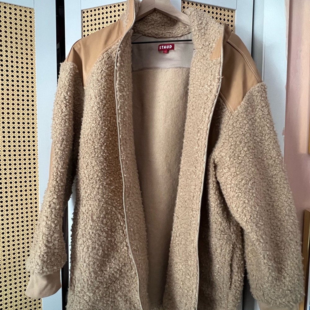 STAUD Tan Sherpa Jacket